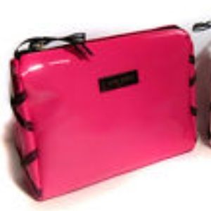 Lancome Pink Patent Leather Cosmetic Bag